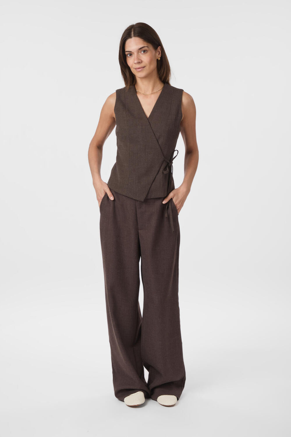 Emmett Melange habitbukser - Brown Melange